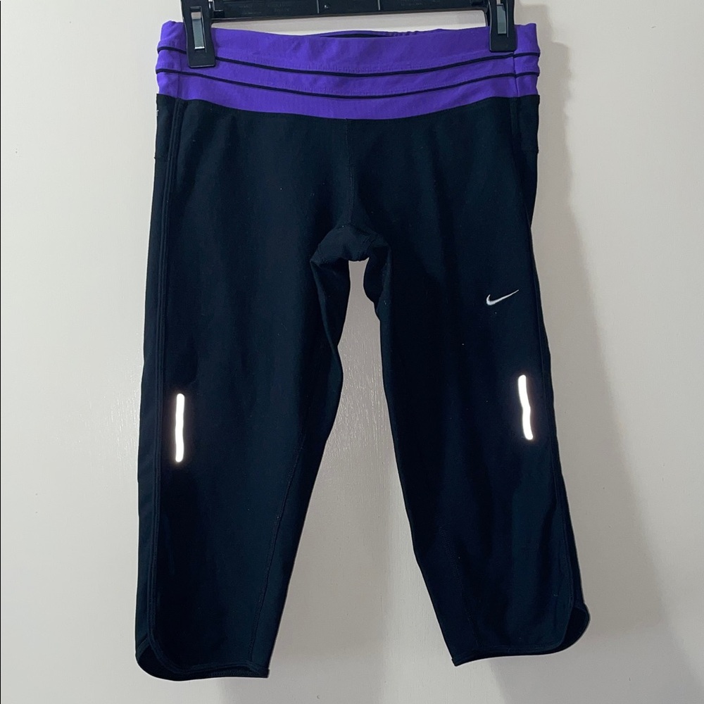 Nike Leggings Black with Purple Waistband